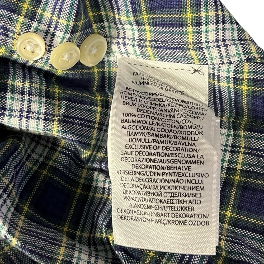 Polo Ralph Lauren Oxford Button Front Long Sleeve‎ Shirt Men's Plaid XXL Blue - Picture 7 of 9